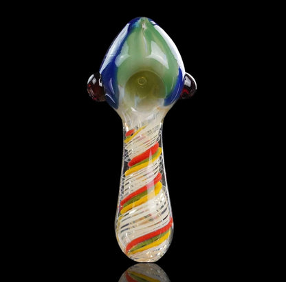 Rasta Swirl Glass Spoon Pipe